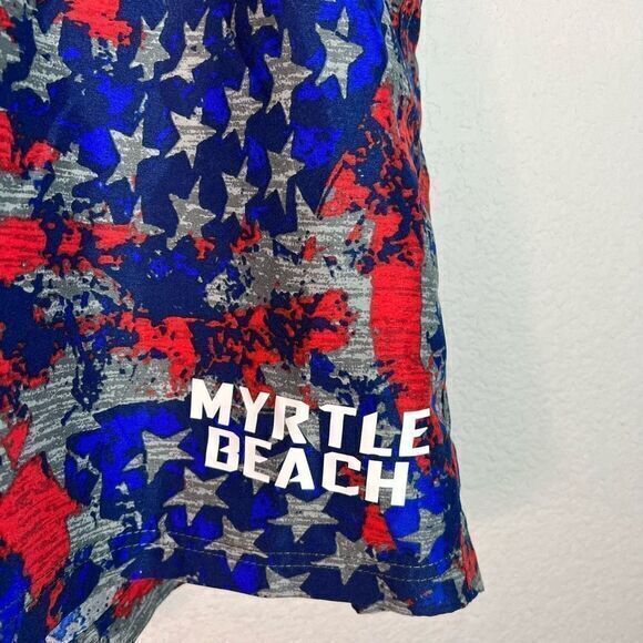 American Crown Mens Blue Swimming Shorts Drawstring Stretch Waist 3XL - Picture 2 of 5